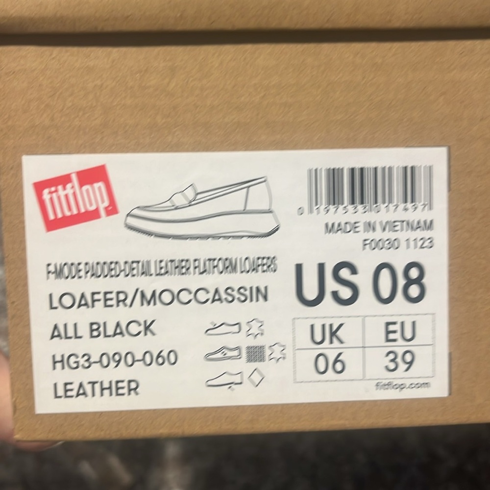 Fit Flop F-Mode Leather Flatform Penny Loafer NIB Size 8 - Picture 3 of 4